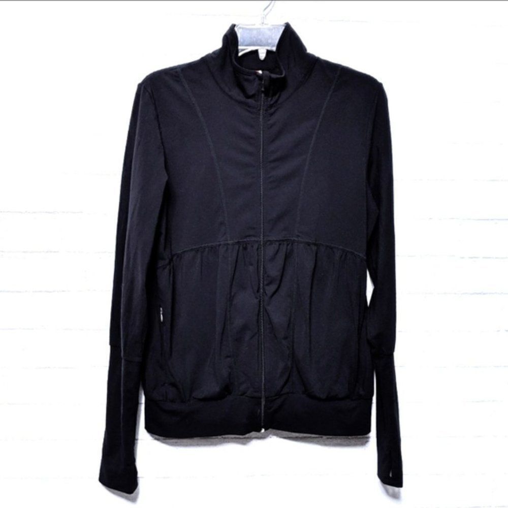 LUCY Black Running Zip Front Jacket Med